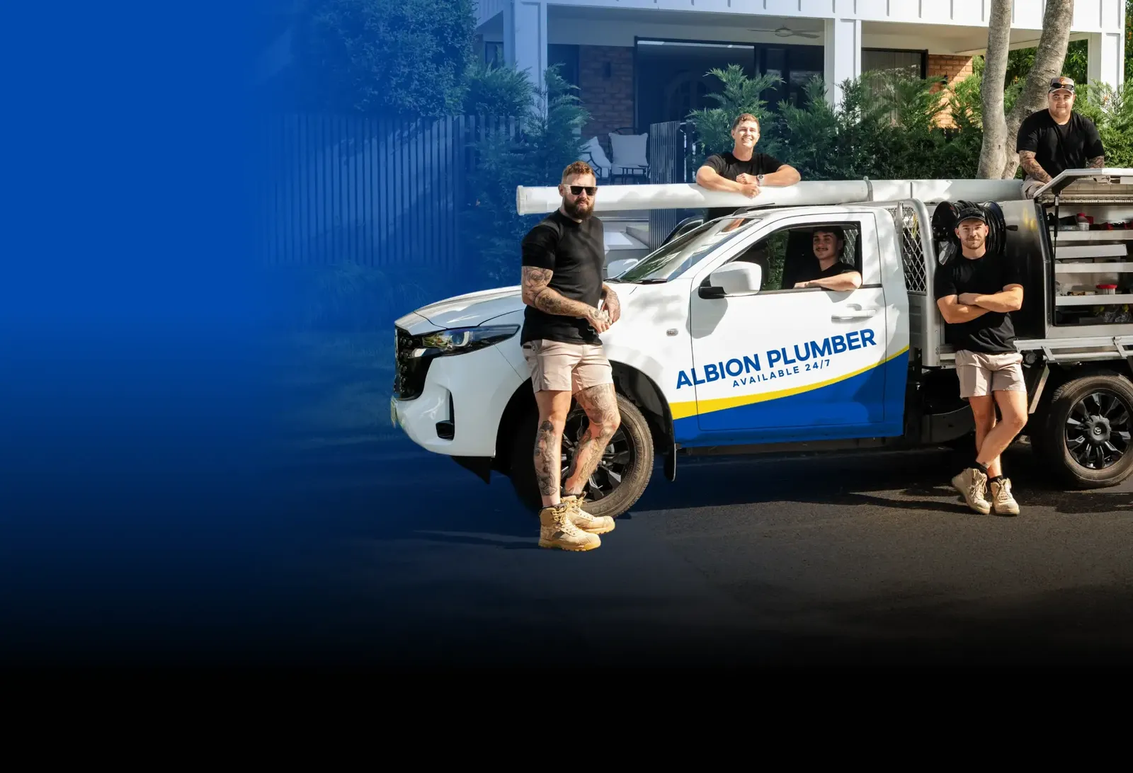 Albion Plumber team with the ute